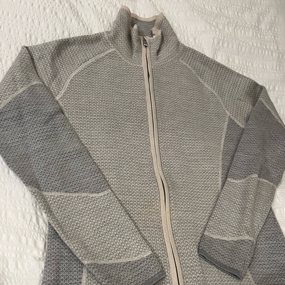 Full zip smartwool gray sweater medium